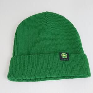 Cold weather Hunting Camping John Deere Green Cuffed beanie NWOT‎
